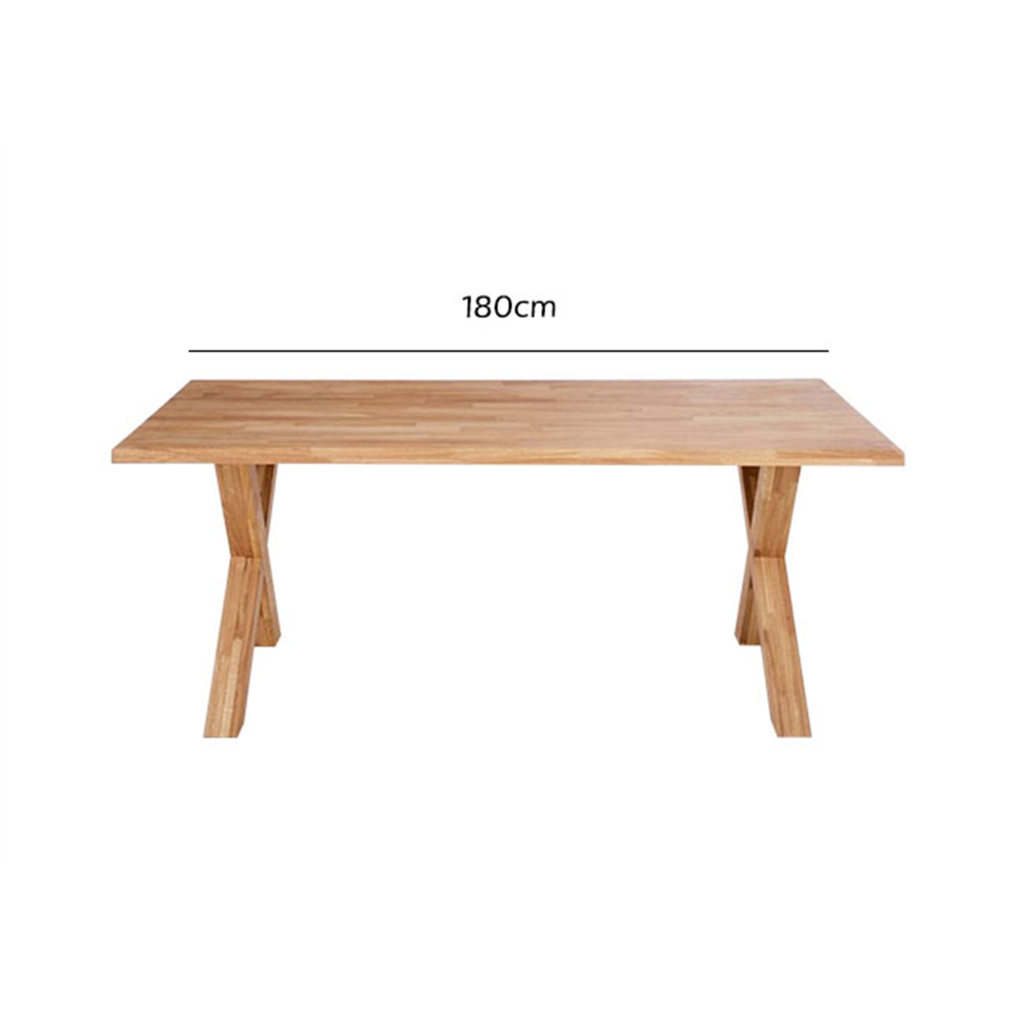 Table de repas rectangulaire en chêne massif - bois clair (8 places)-LUDMILA