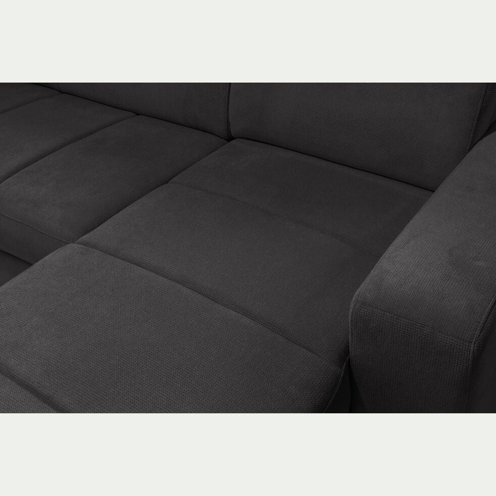 Canapé d'angle réversible convertible en tissu  - gris ardoise-ORIGANO