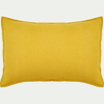 Coussin en lin lavé 40x60cm - jaune archillea-VINON
