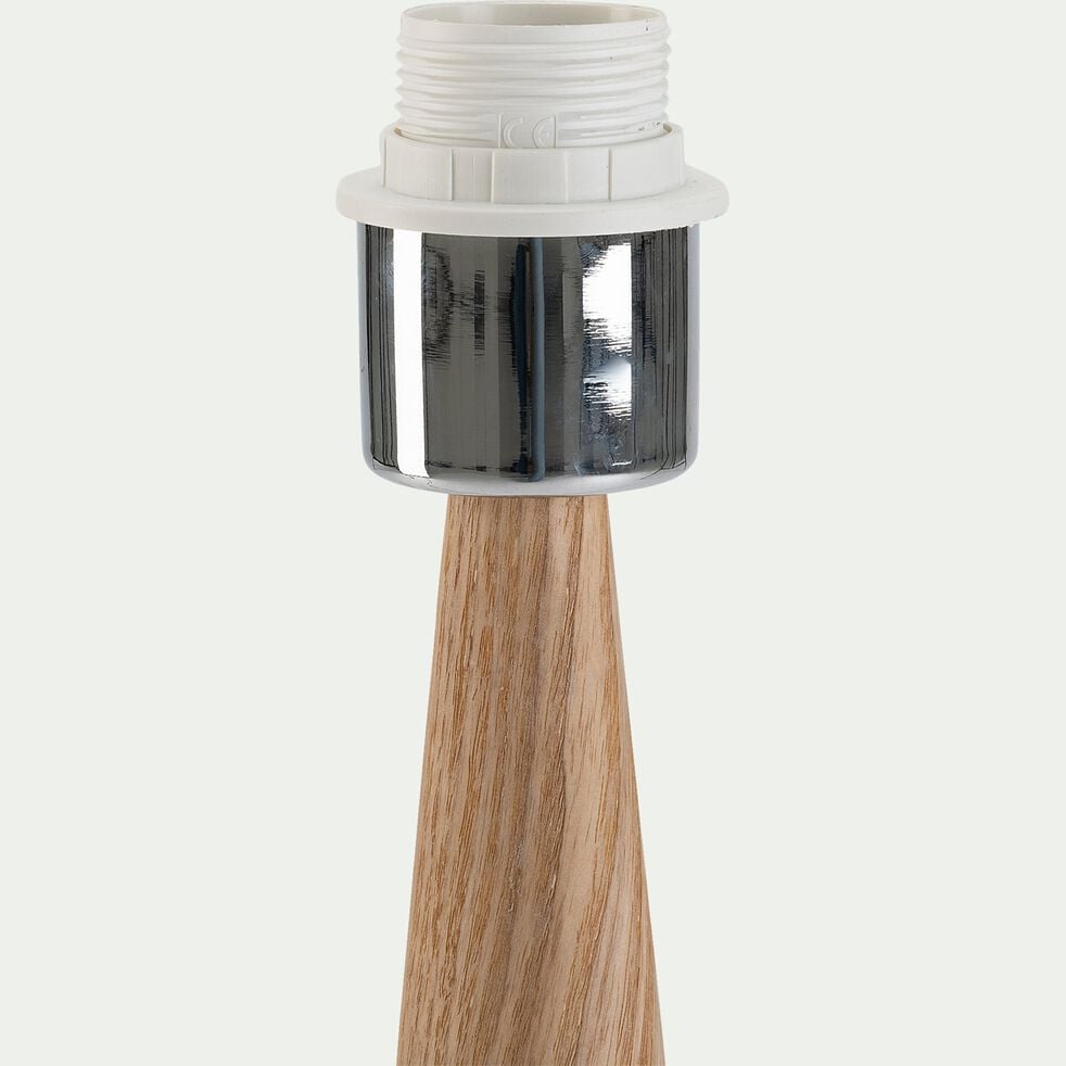 Pied de lampe à poser en métal effet bois clair H51,5cm - naturel-KONE