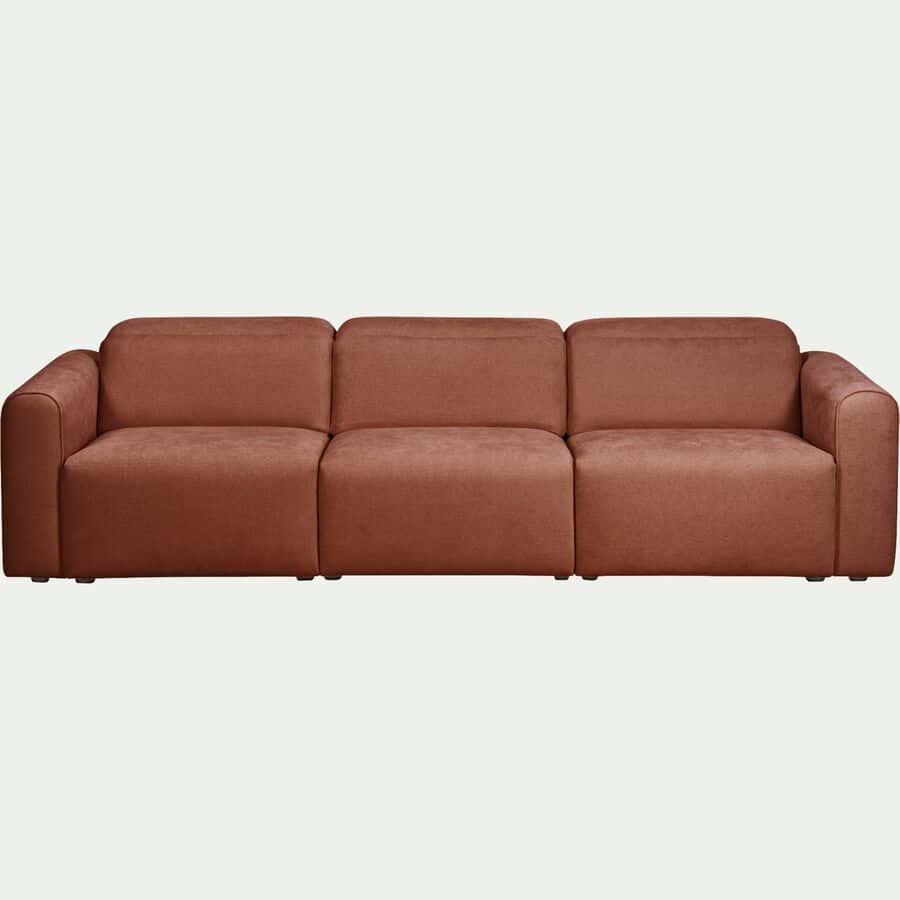 Canapé 5 places relax droit en tissu - brun rustrel-SACHA
