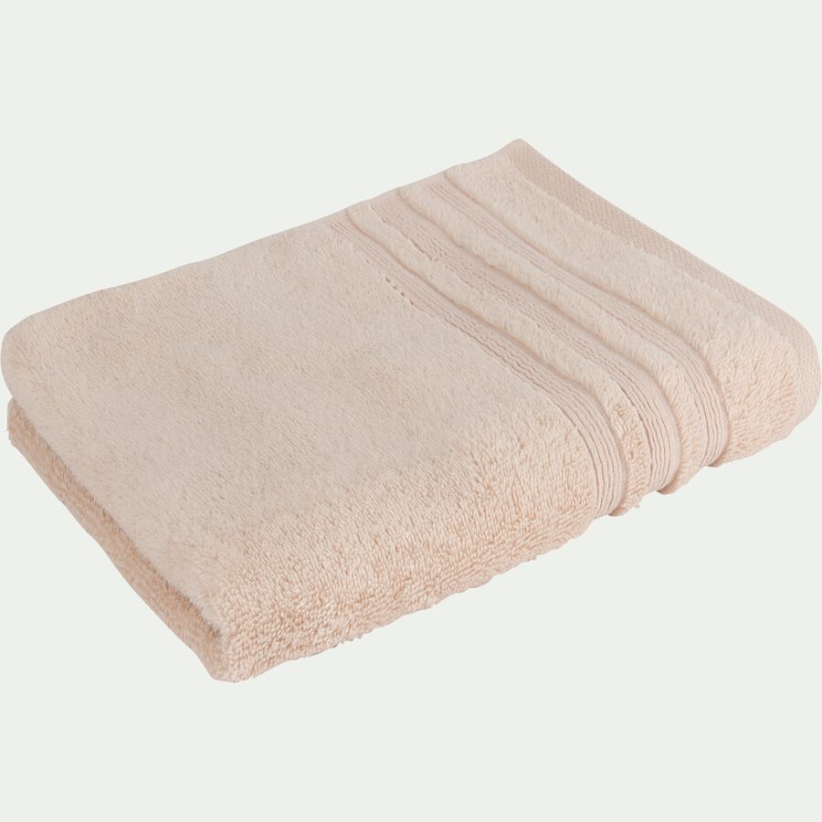 Serviette de bain bouclette en coton - rose grège 50x100cm-NOUN