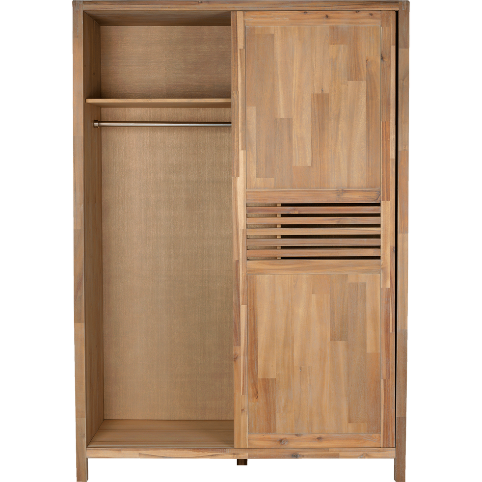 Armoire 2 portes coulissantes en acacia massif GAIA armoires alinea