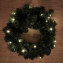 Couronne de Noël artificielle lumineuse D45cm - vert-HORTON