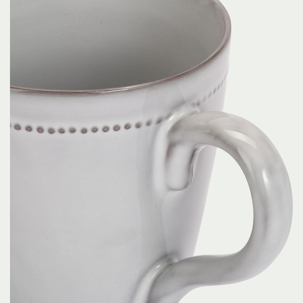 Mug en porcelaine avec liseré perlé 31cl - gris borie-MARGOT