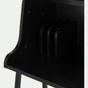 Bureau bois et métal noir avec 2 tablettes L80cm - noir-ESTANIER