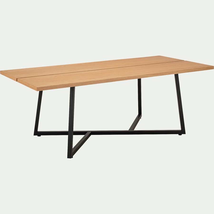 Table de repas en bois rectangulaire L220cm - bois clair (8 places)-TANI