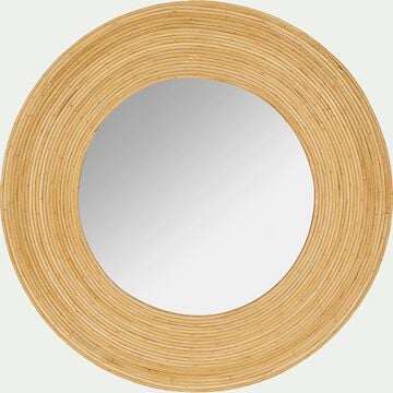 Miroir rond en bois naturel D40,5cm-ASTER
