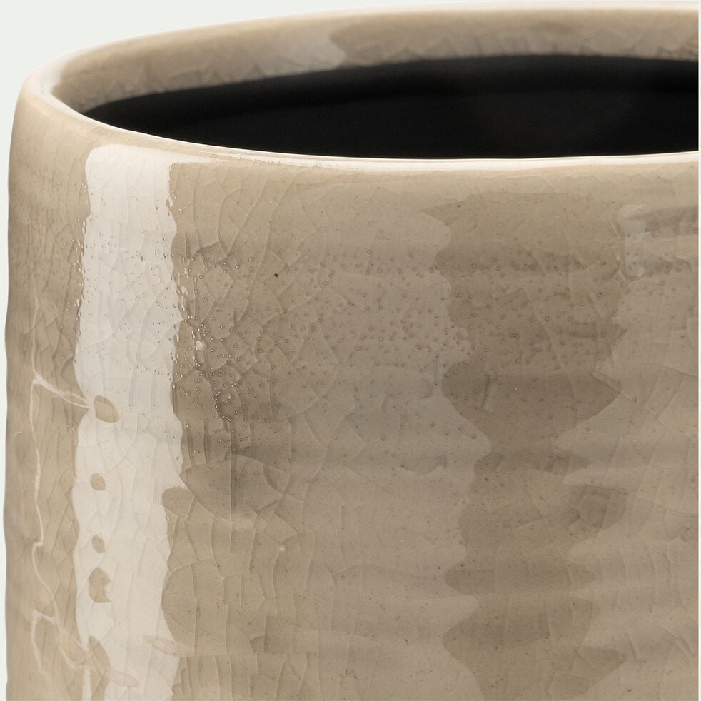 Cache-pot en céramique - gris clair H11xD10 cm-ISSA