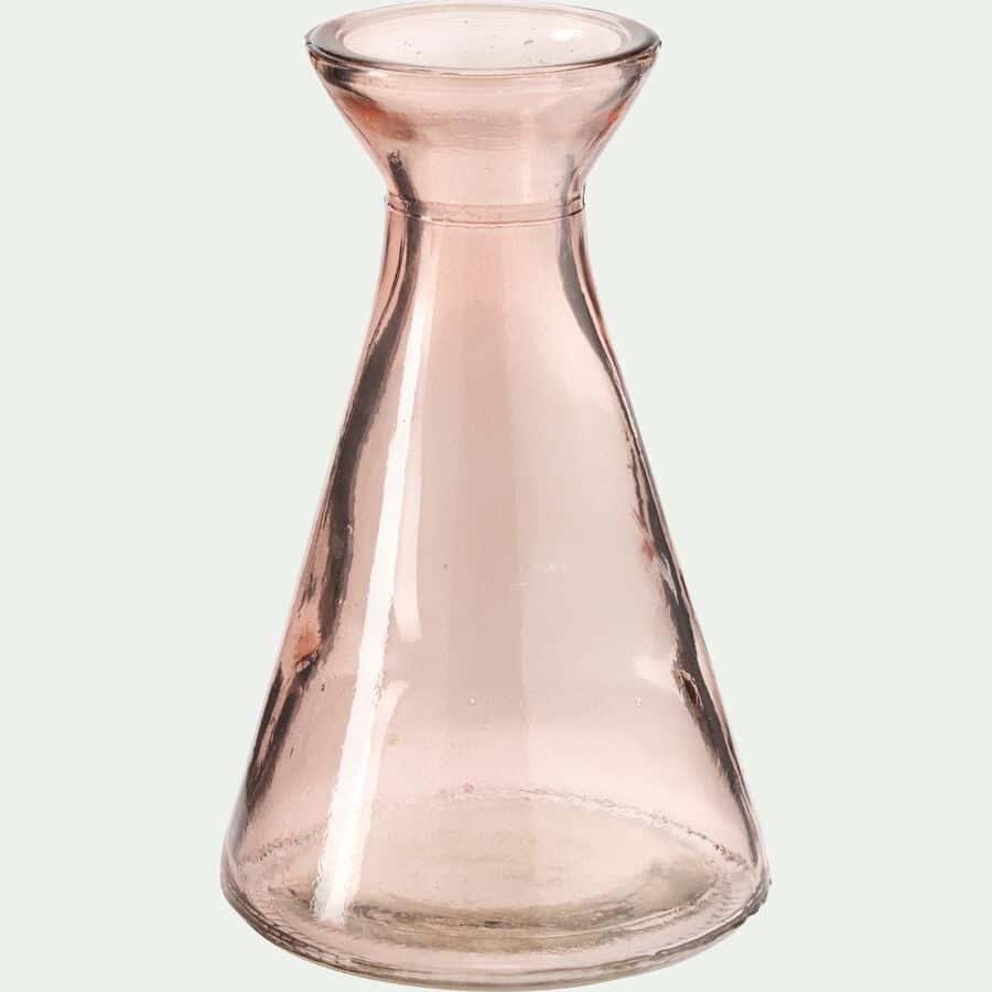 Petit vase en verre H11cm - rose-PADOUA
