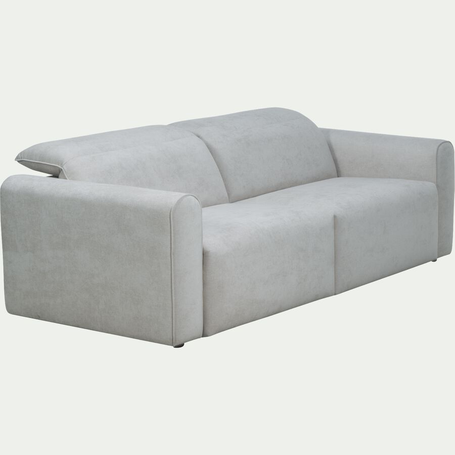 Canapé 3 places fixe en tissu - gris borie-SACHA