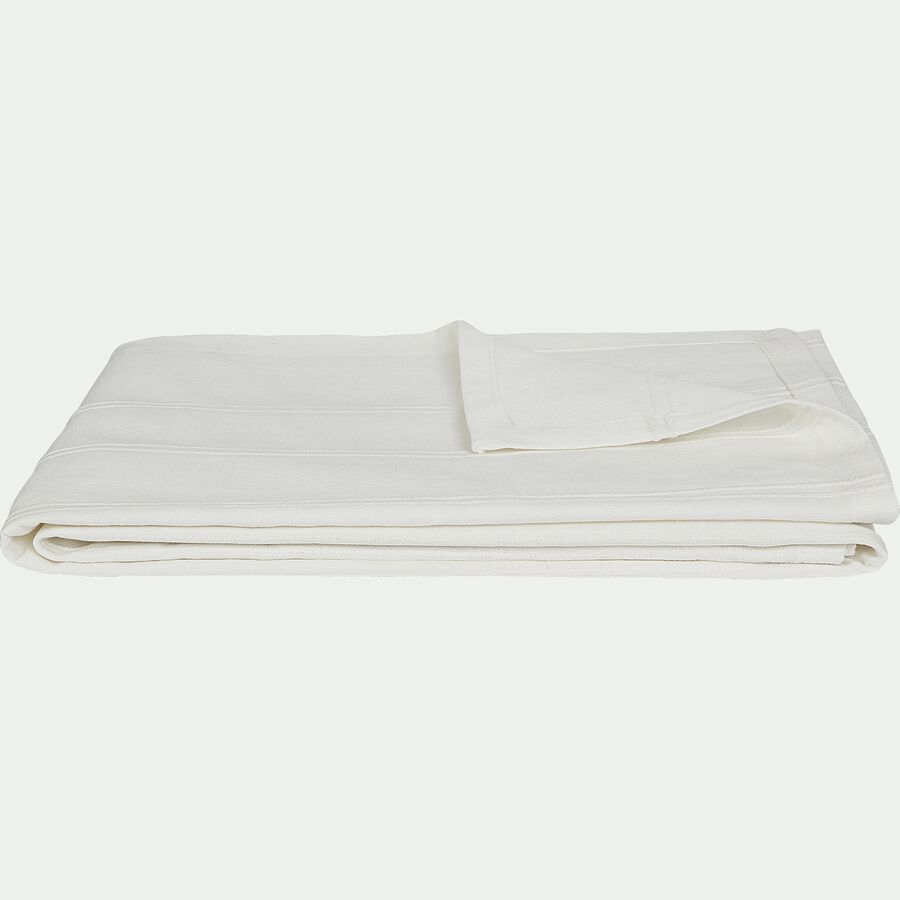 Couvre-lit tissé en coton 180x230cm - blanc ventoux-BELCODENE