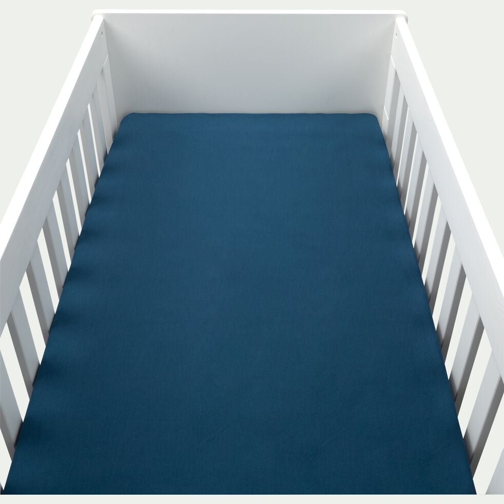 Drap Housse En Percale De Coton Lave 70x140cm Bleu Figuerolles Paloma 70x140 Cm Soldes Meubles Et Deco Alinea