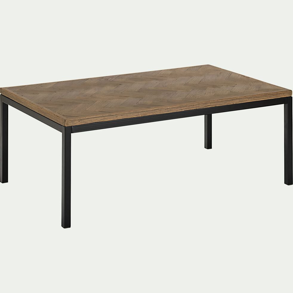 Table basse rectangle en bois recyclé - bois foncé-BARGA