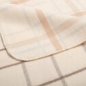 Plaid en coton et laine motif tartan finition franges 180x230cm - blanc écru-GILLIES
