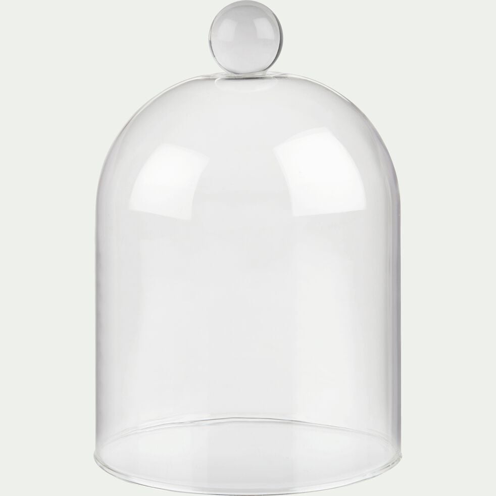 Cloche à bougie en verre - transparent H14cm-ARENAS