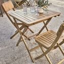 Table de jardin pliante carrée en acacia huilé - bois foncé (2 à 4 places)-CARLO