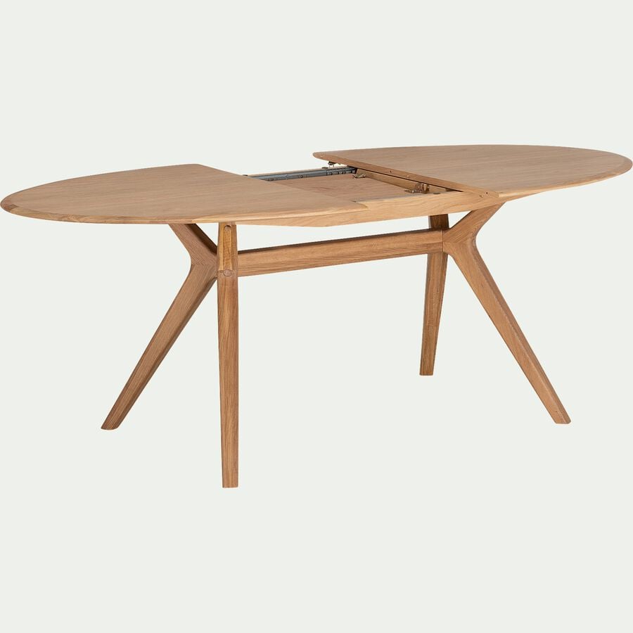 Table de repas ovale extensible bois massif - bois clair (6 à 8 places)-CARMEN