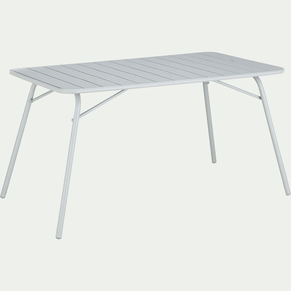 Table de repas jardin pliante rectangle en acier - gris vésuve (6 places)-SOURIS