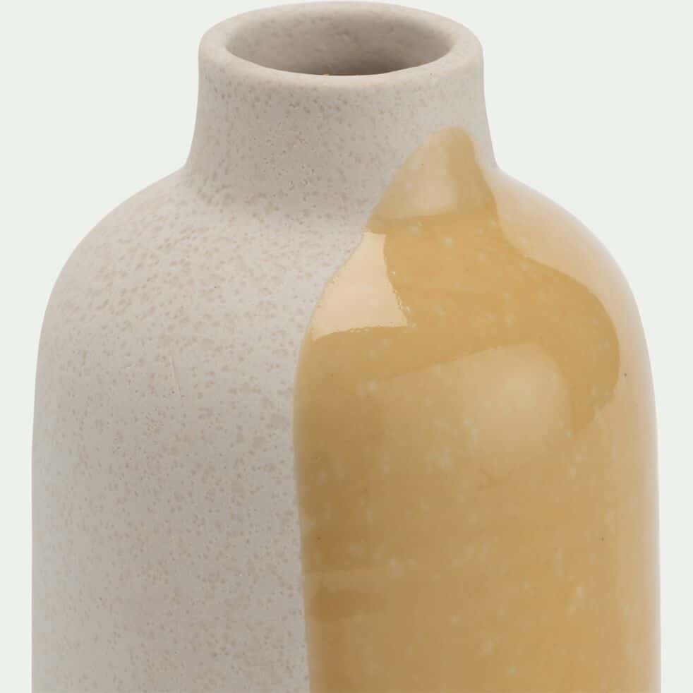 Vase classique en faïence à motif abstrait H17,5cm - jaune-BORMLA