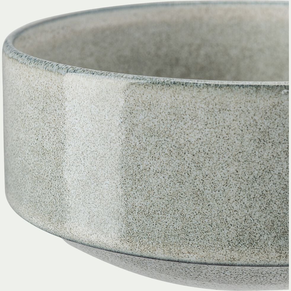 Assiette creuse en grès émail réactif D15,5cm - gris clair-PIETRA