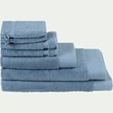 Lot de 2 serviettes invité en coton peigné - bleu autan 30x50cm-AZUR