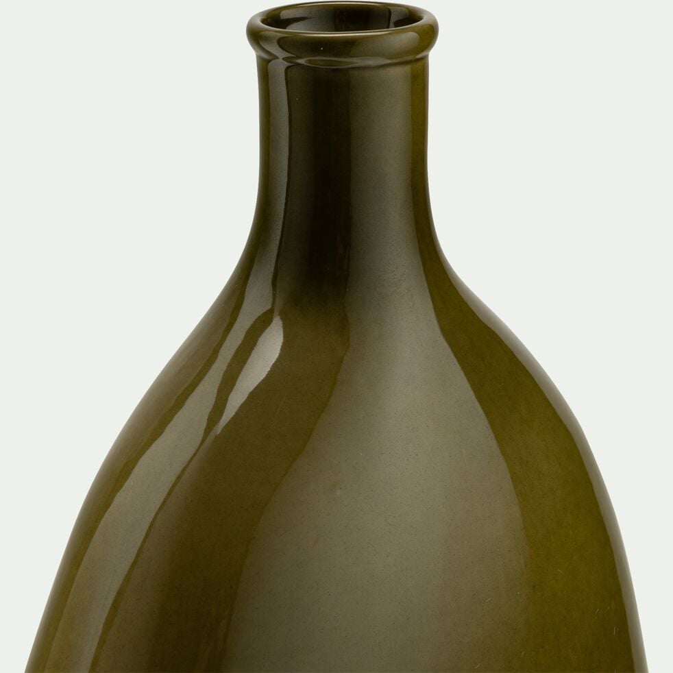 Vase soliflore en grès céramique H28,5xl15cm - vert-SAVINES