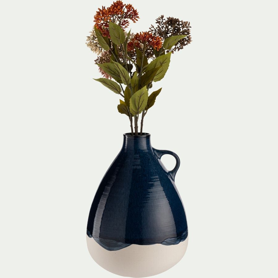 Vase pichet en faïence H33,5cm - bleu-PALOMINA