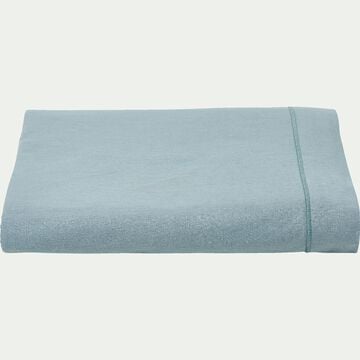 Drap plat en coton 270x300cm - bleu calaluna-CALANQUES