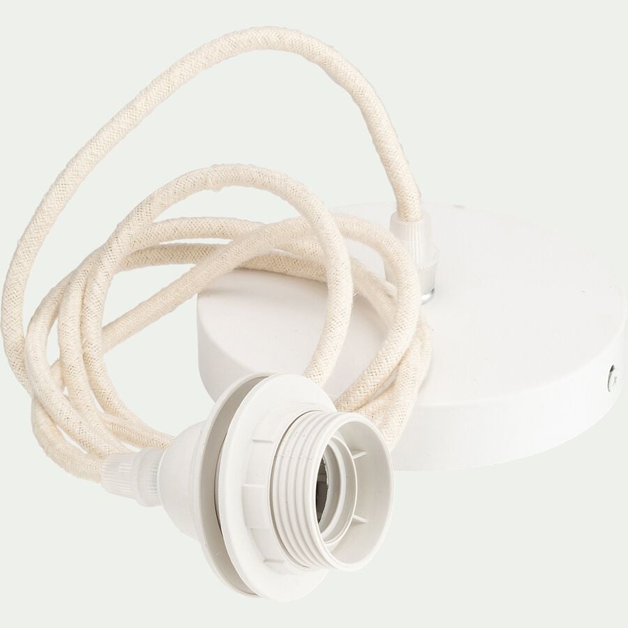 Cordon électrique avec support blanc en tissu L150cm - beige roucas-ARGUIN