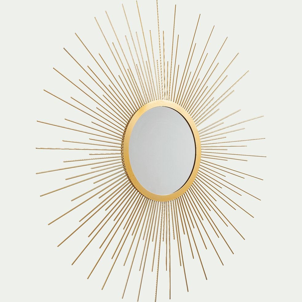 Miroir soleil en métal - doré D64,5cm-ELIO