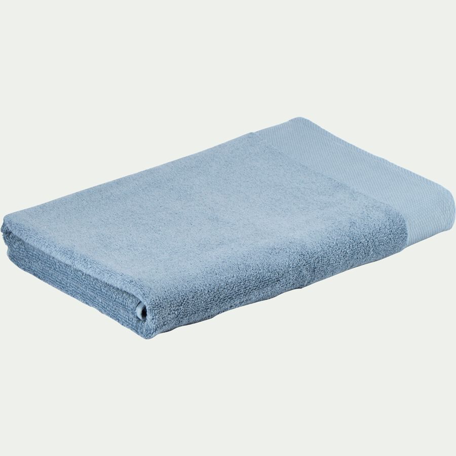 Drap de bain en coton peigné - bleu autan 100x150cm-AZUR