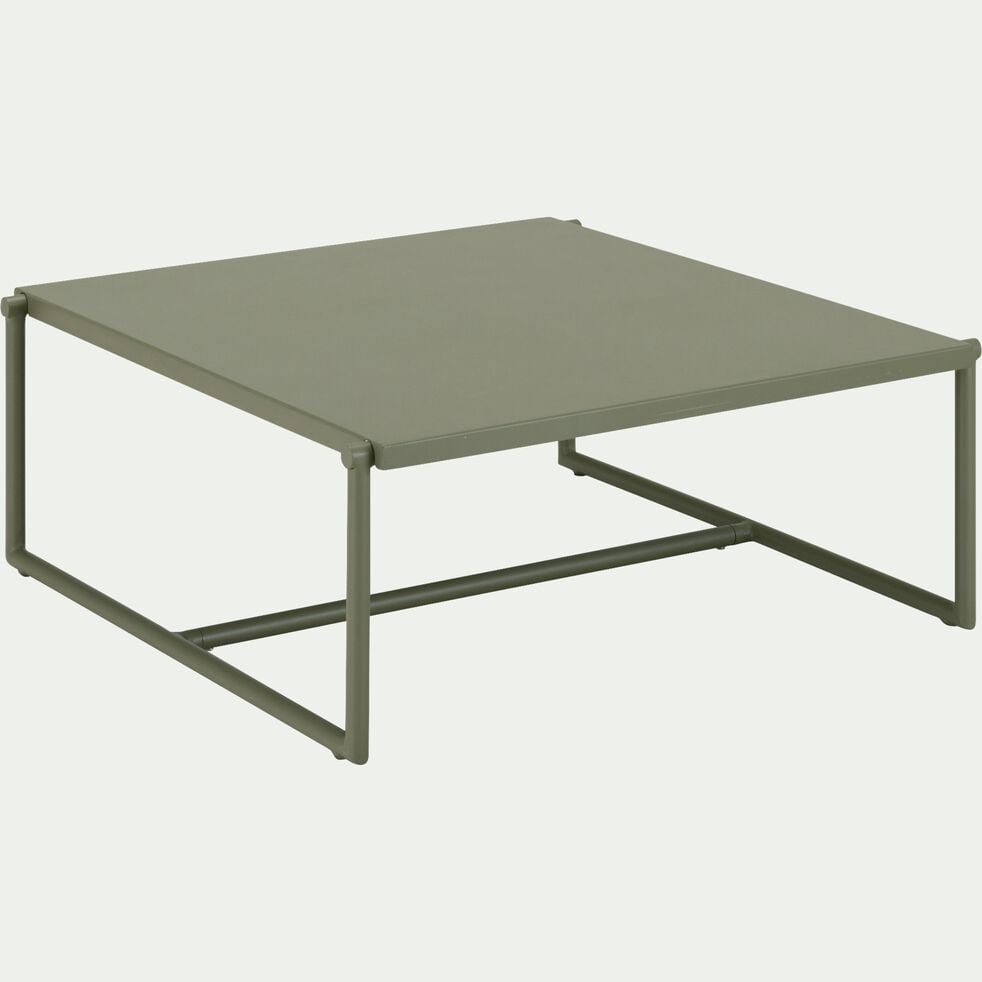 Table basse de jardin carrée en aluminium - vert cèdre-LANTA
