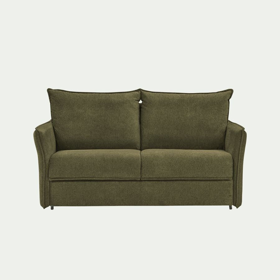 Canapé 4 places convertible en tissu avec matelas densité 35kg/m3  - vert cèdre-MOYA