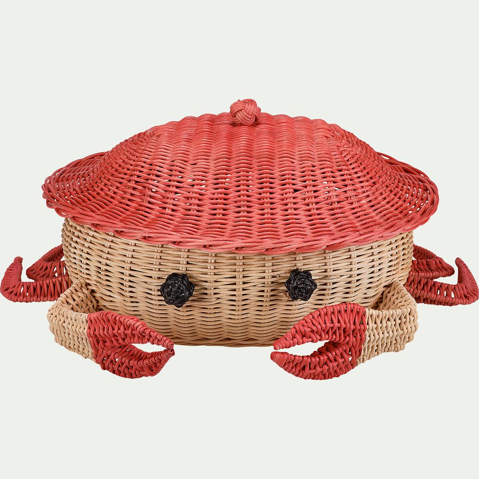 Panier crabe tressé en rotin - rouge-PICA