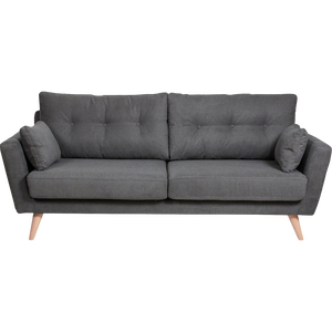 Canapé 3 places fixe en tissu gris-ICONE