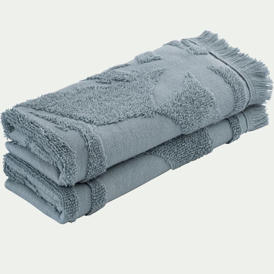 Lot de 2 serviettes invité en coton - bleu calaluna 30x50cm-RYAD
