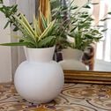 Vase boule en faïence H25cm - blanc-LOVALA