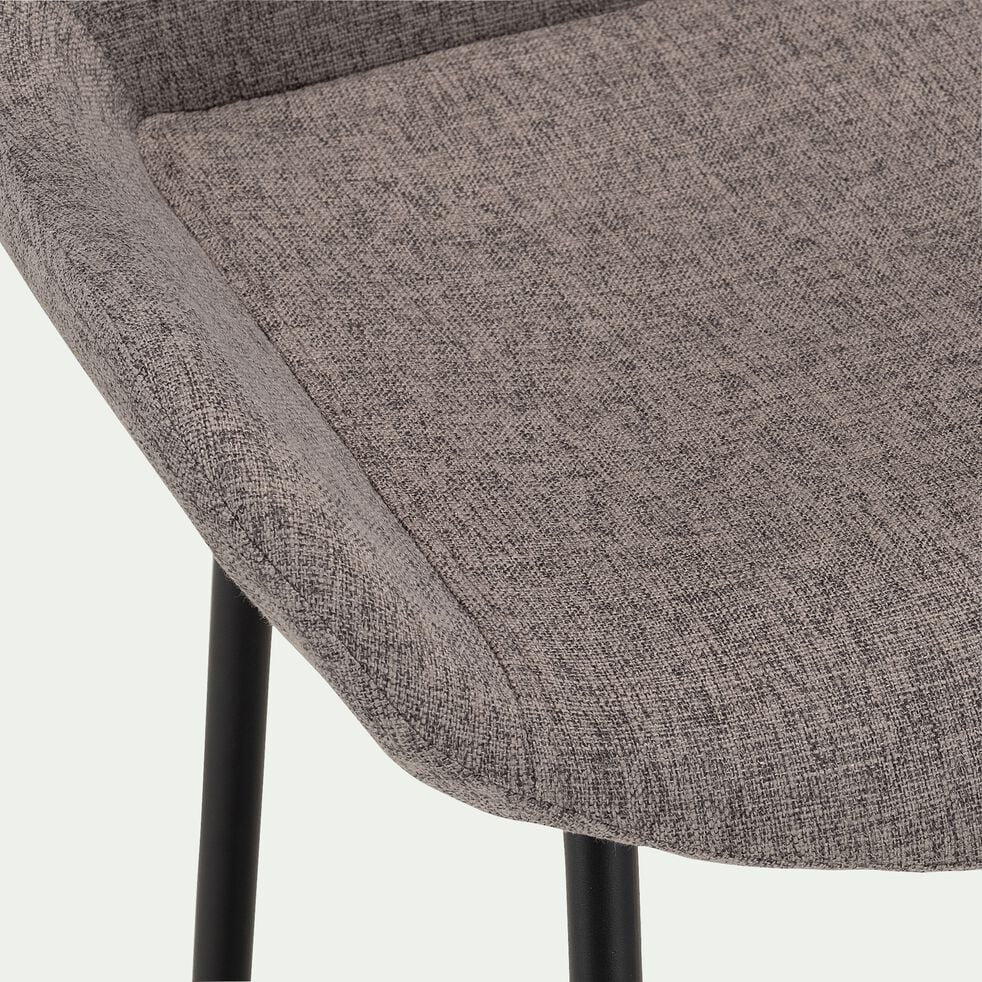 Chaise de bar en tissu gris anthracite H66cm-GEDEON
