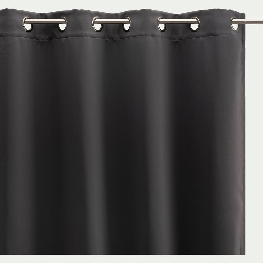 Rideau à œillets en polyester 140x250cm - gris ardoise-GORDES