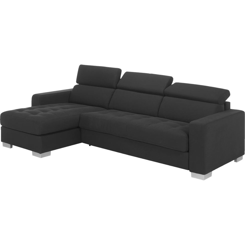 Mauro Canapé Dangle Réversible Convertible En Tissu Gris Foncé