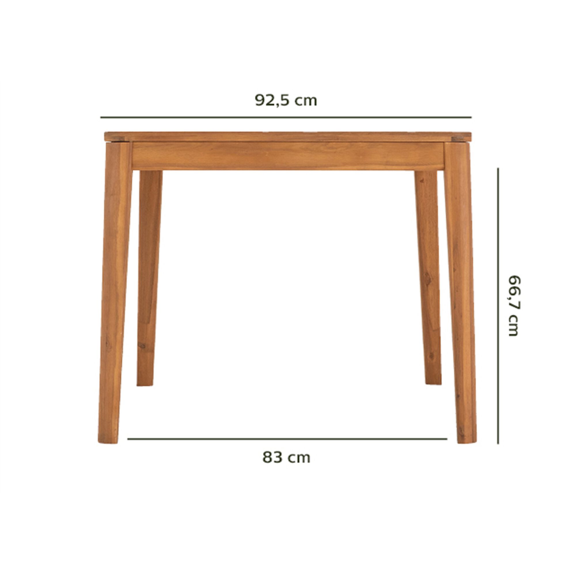 Table de jardin carrée en acacia - bois clair (4 places)-ESTILA