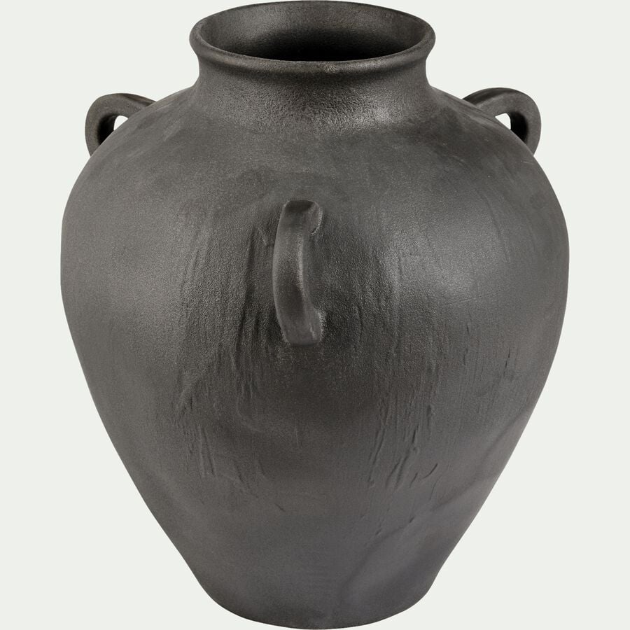 Vase amphore en faïence H27cm - noir-ZOUADA