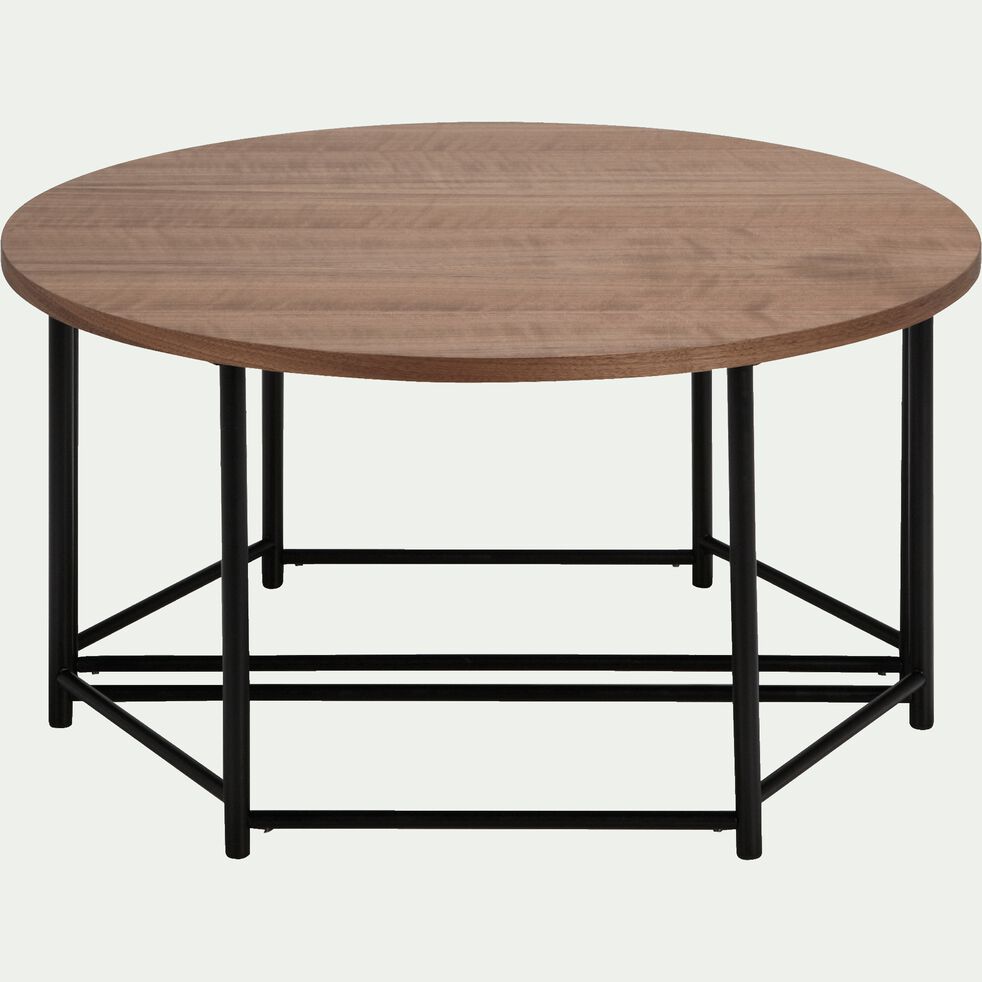 Table Basse Ronde Modulable Coloris Noyer Agiero Table Basse