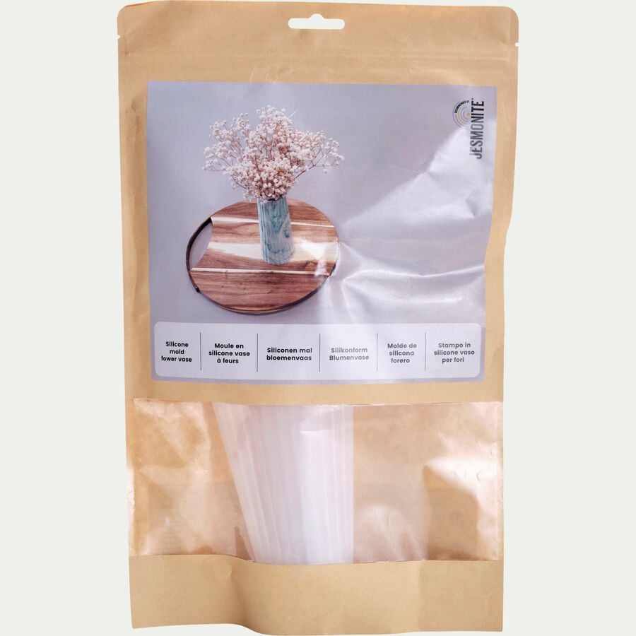 Moule vase H20,5cm en silicone - blanc translucide-UNICRAFT