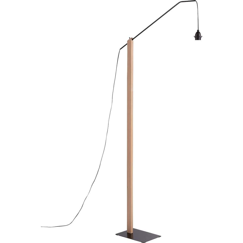 Lampadaire arc en bois et métal - noir H170cm - TERRA - a