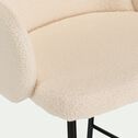 Chaise de bar en tissu bouclette H65cm - blanc-LOUMI