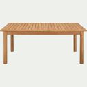 Table de jardin extensible en teck - bois clair (6 à 10 places)-LIMYA