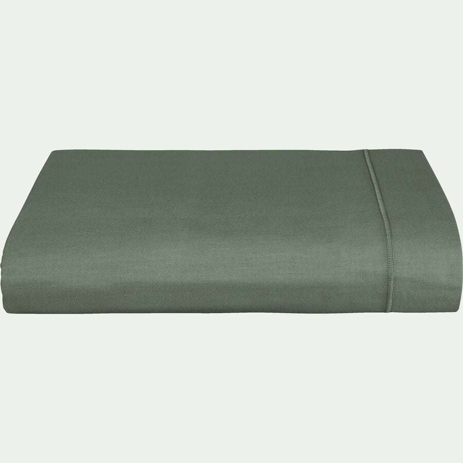 Drap plat en coton 270x300cm - vert cèdre-CALANQUES