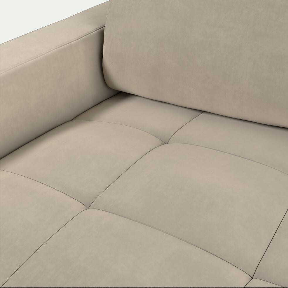Canapé 3 places convertible en microfibre avec accoudoirs 20cm - beige-MAURO